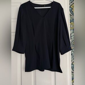Halogen Navy V-Neck Blouse